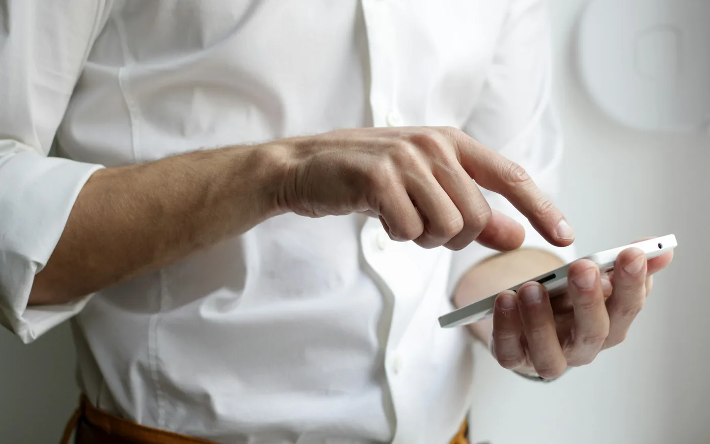 Phone in use with mobile connection