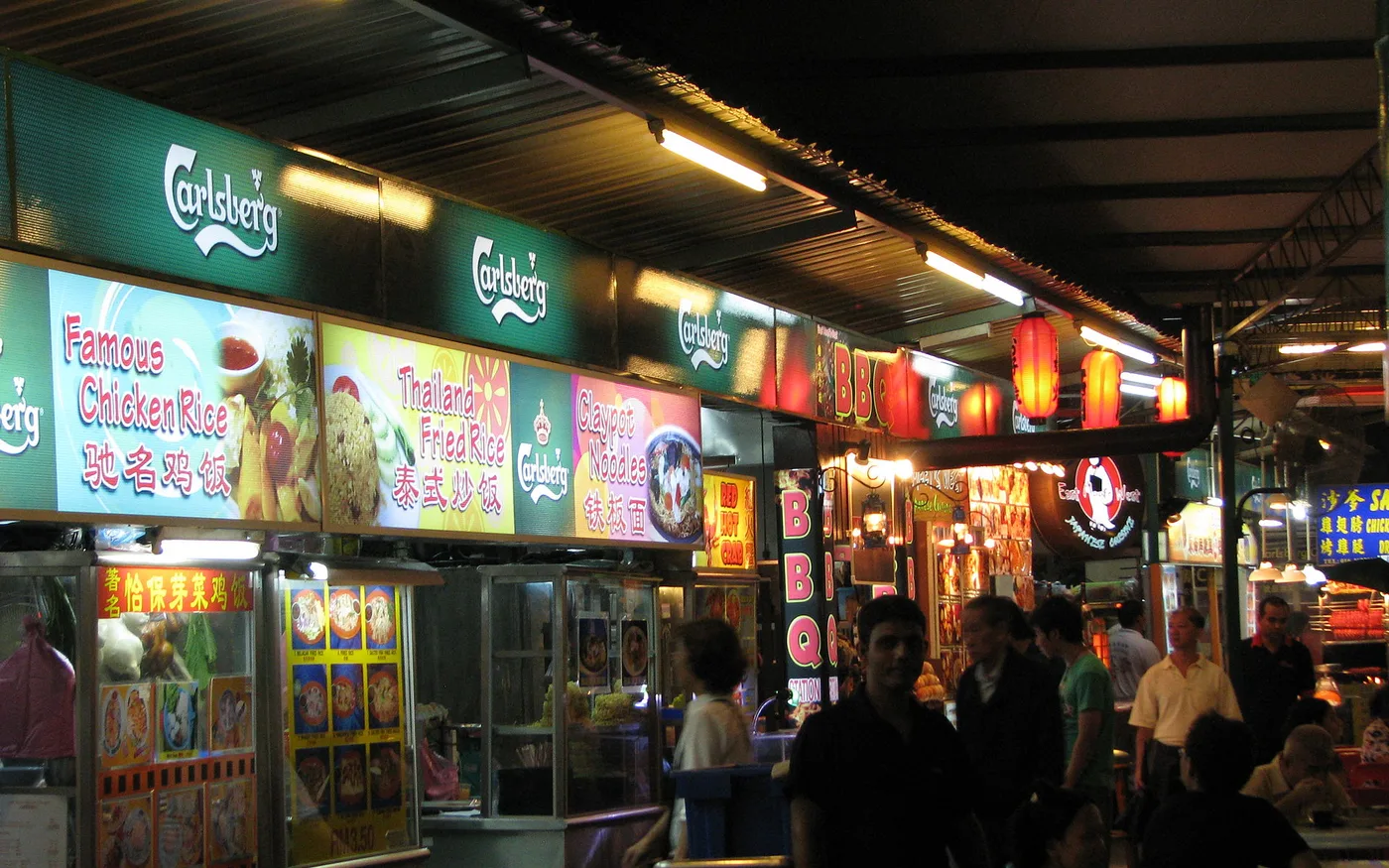 Penang food court at night