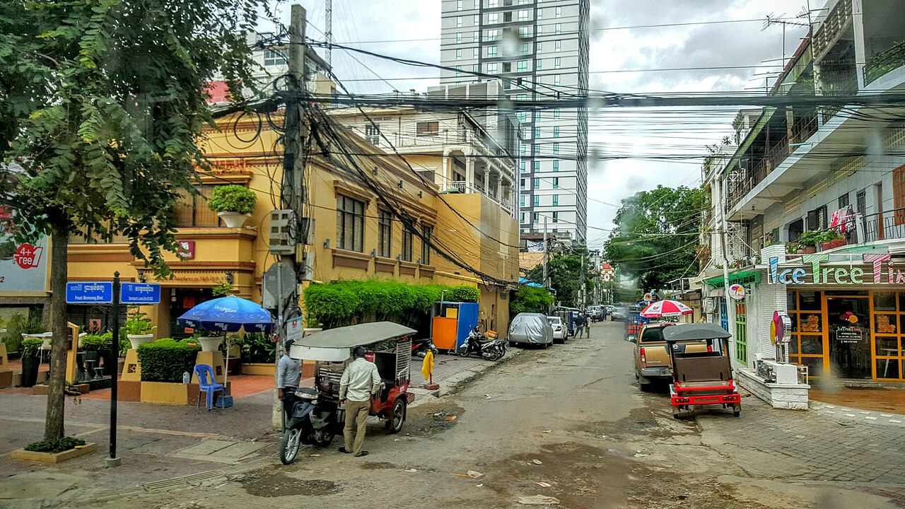 A street in the BKK1 area of Phnom Penh