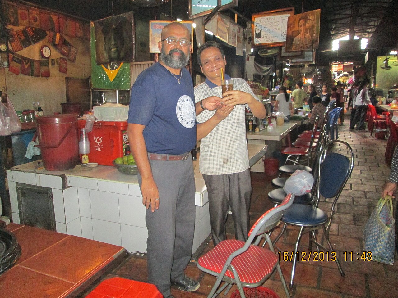 A cold coffee served in Phnom Penh