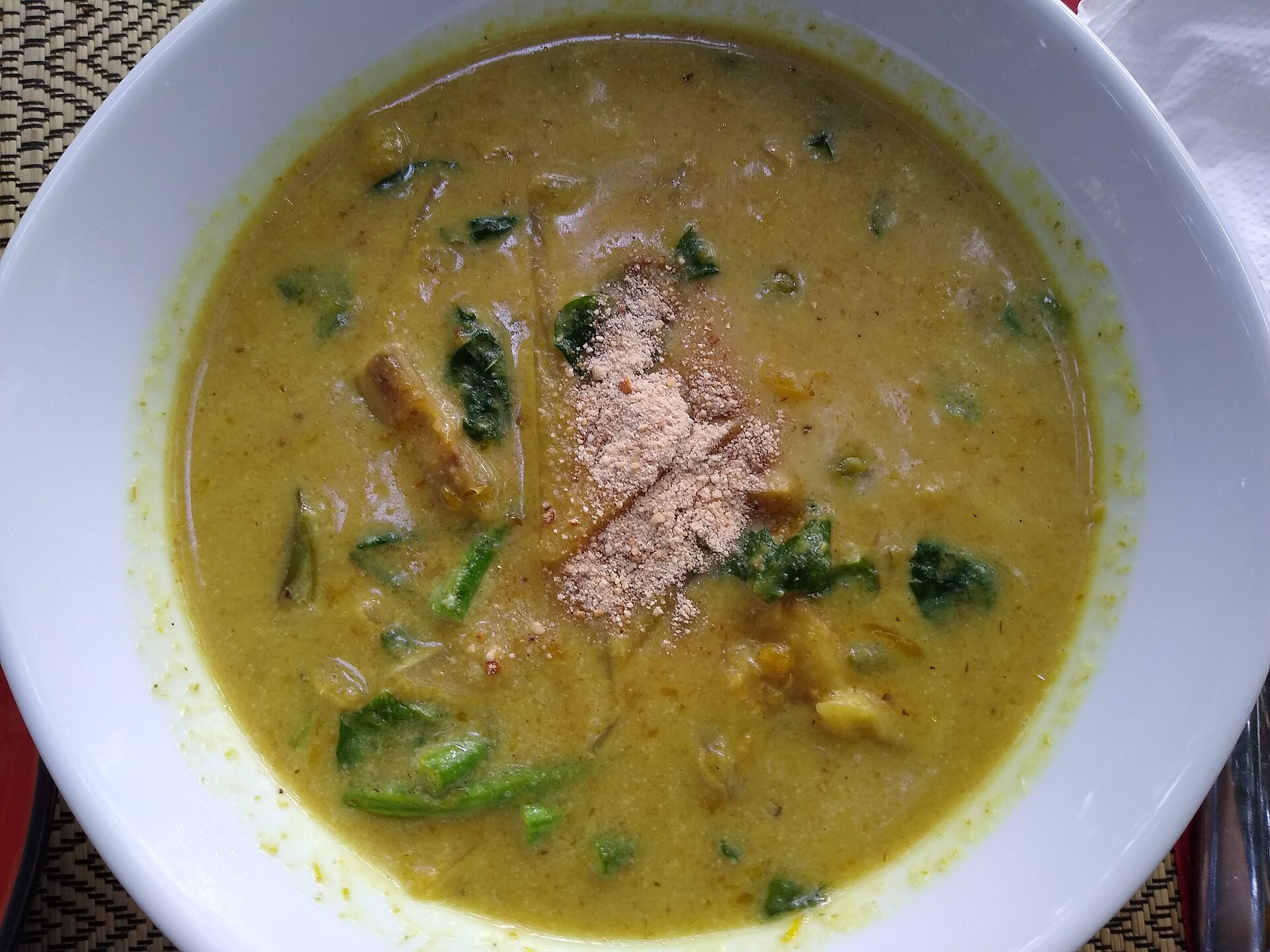 A Khmer soup served at a cafe in Siem Reap