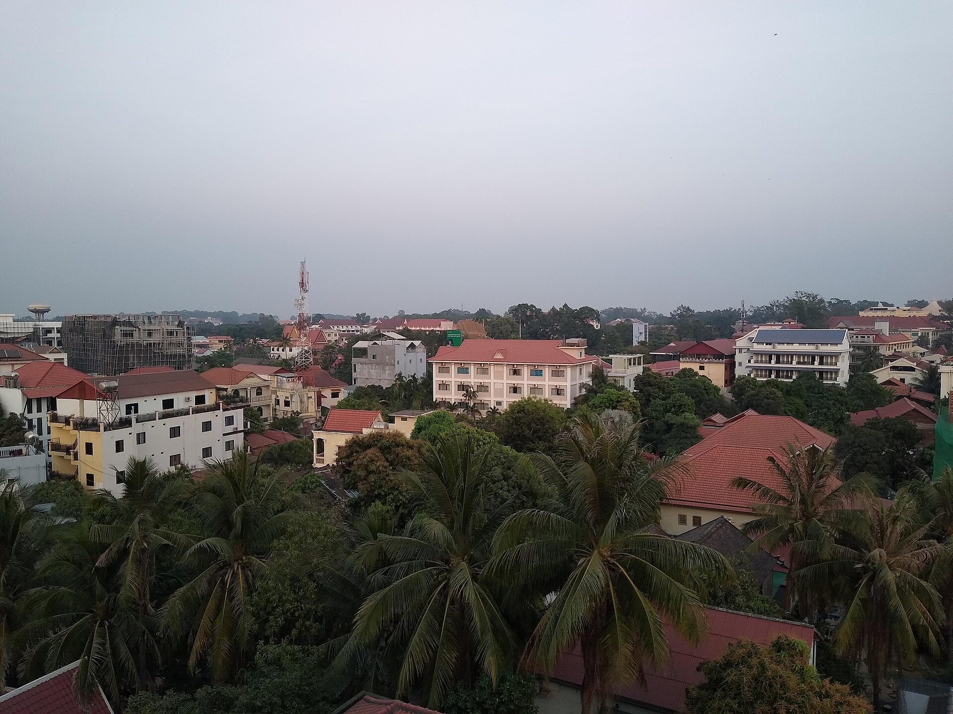 A rooftop view over central Siem Reap