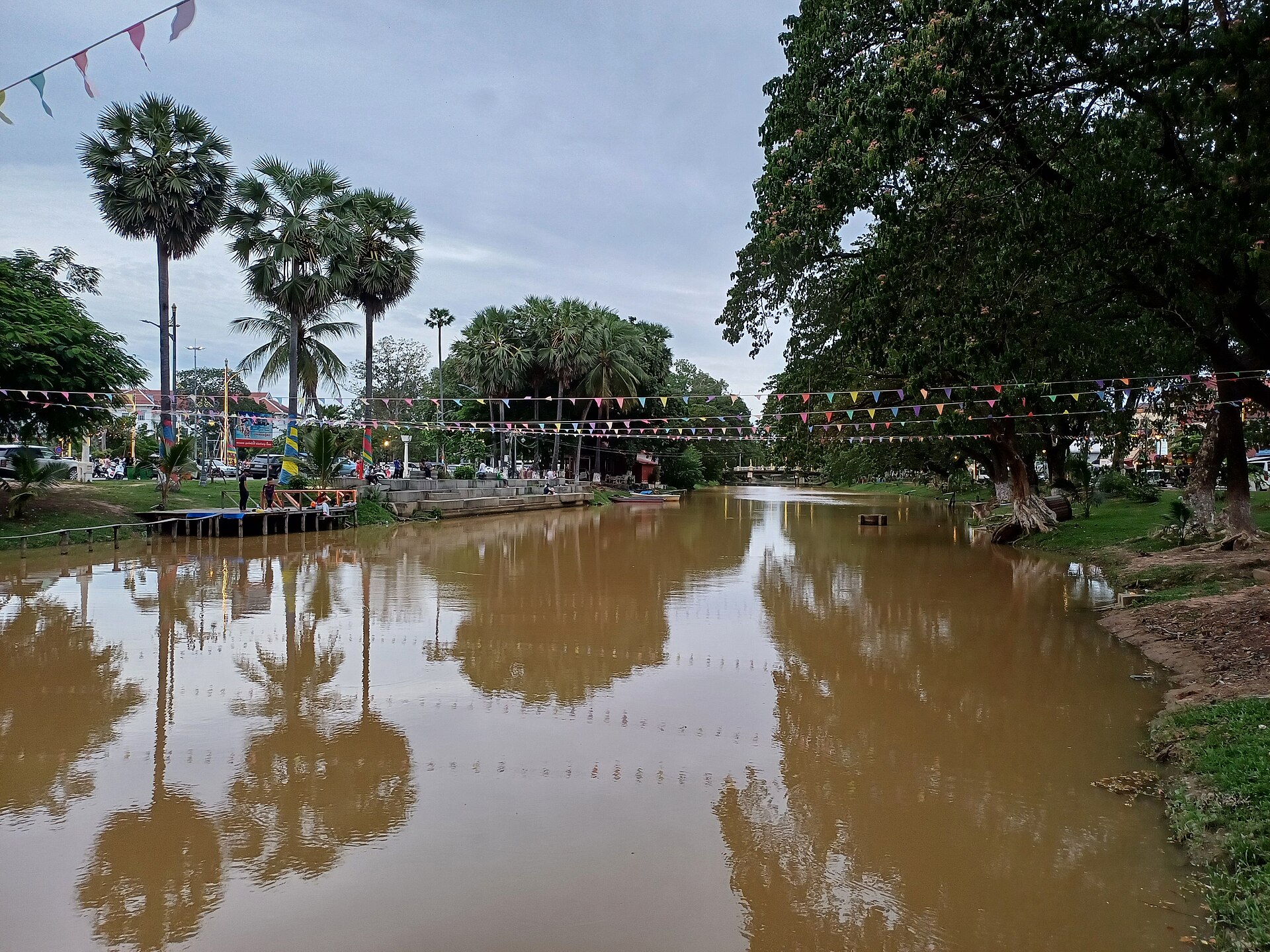 A riverside view in central Siem Reap