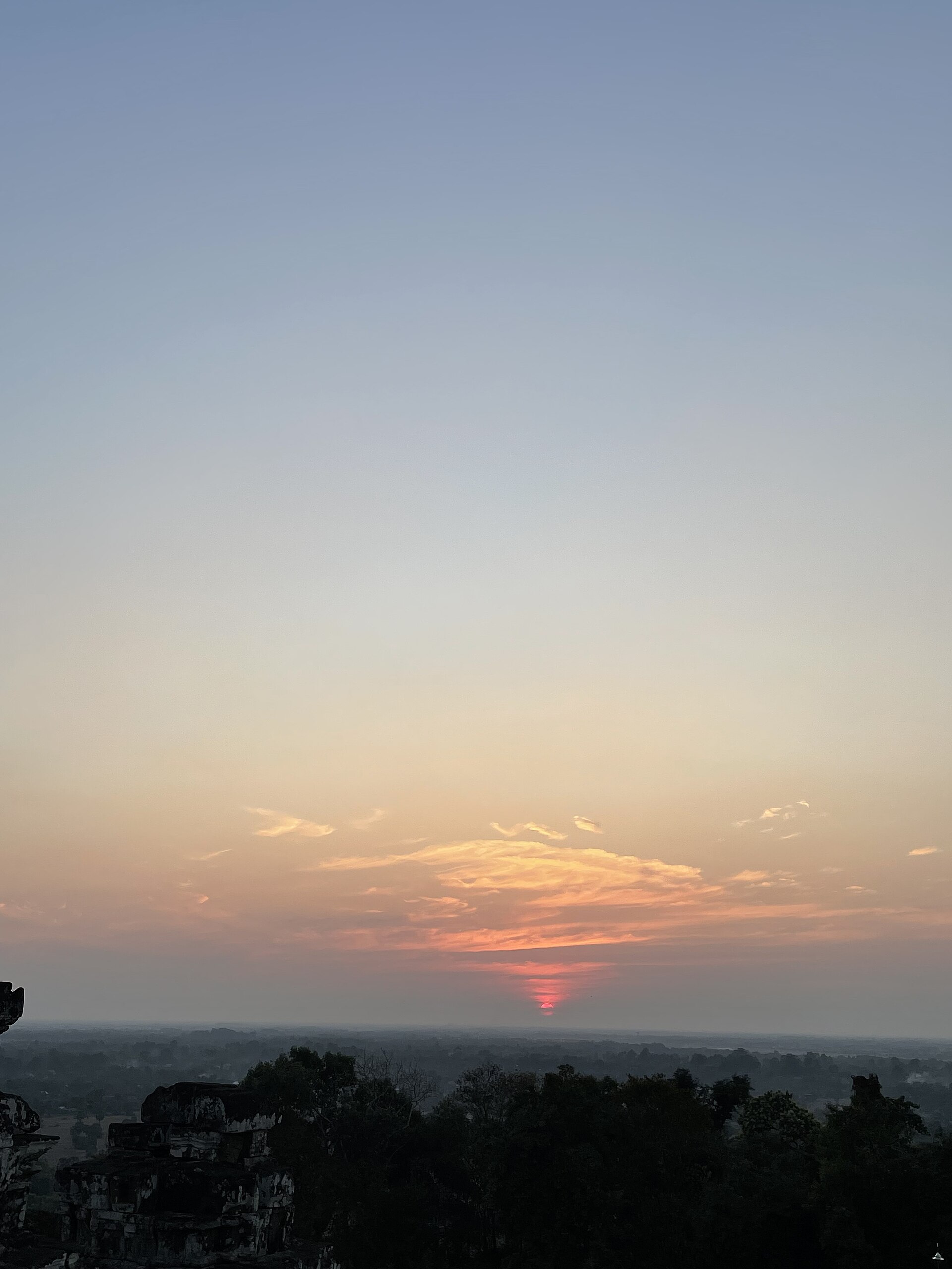 Sunset over Siem Reap seen from a high vantage point