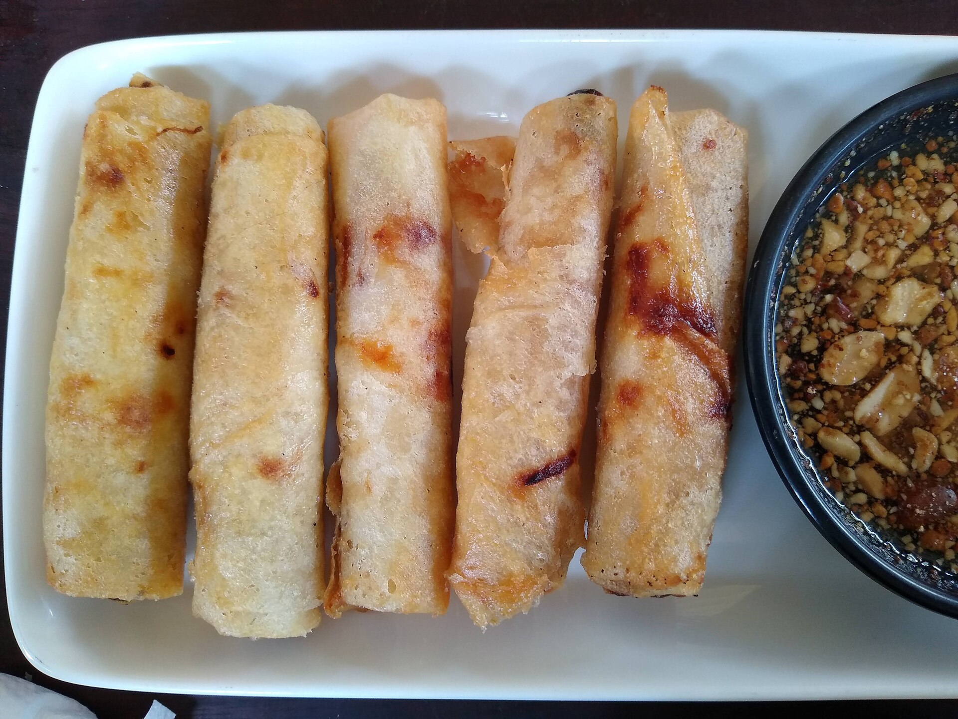 Fresh spring rolls served at a restaurant in Siem Reap