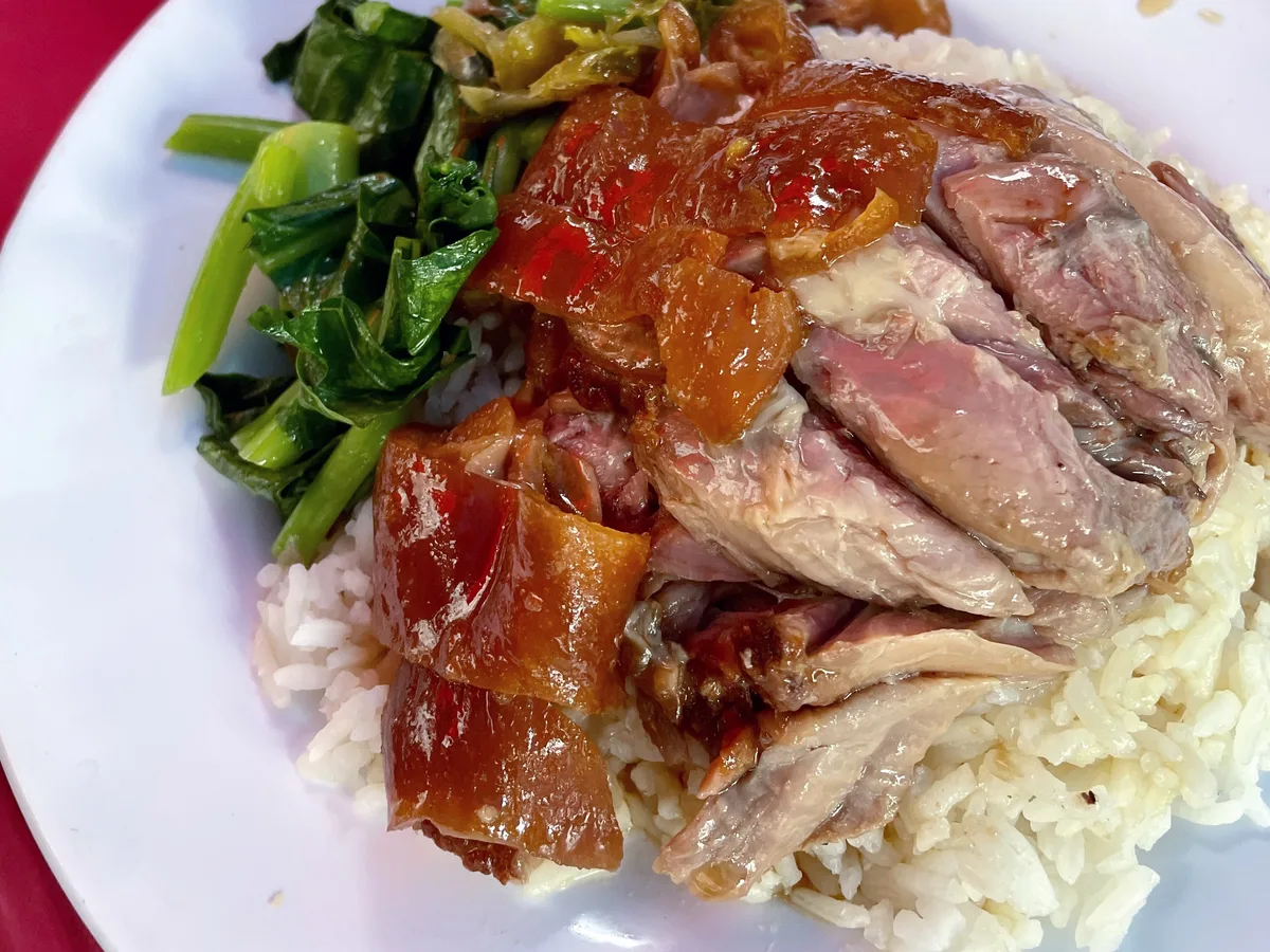 Khao kha moo stewed pork leg over rice